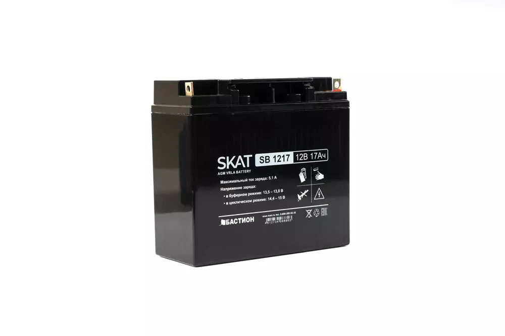 SKAT SB 1217, аккумулятор крупным планом
