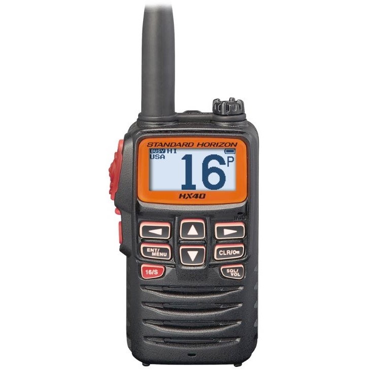 Standard Horizon HX40E, вид корпуса и дисплея