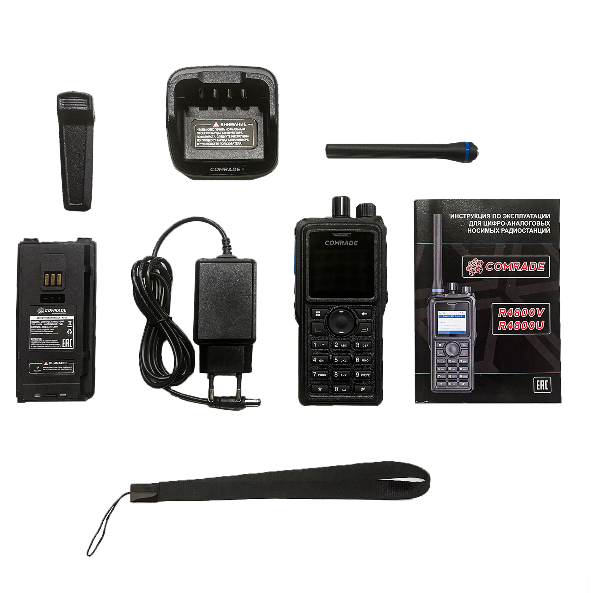 Comrade R4800 UHF DMR портативная рация, крупный план