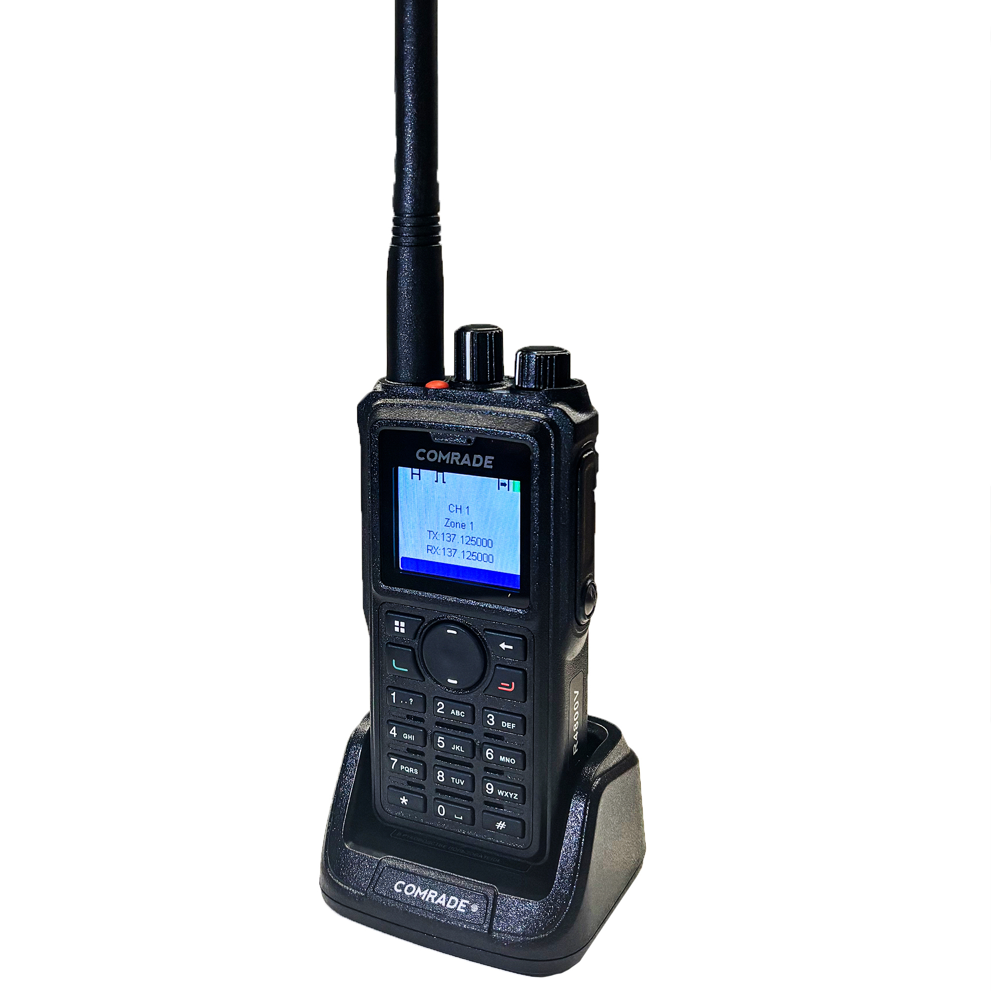 Comrade R4800 VHF DMR, корпус и органы управления