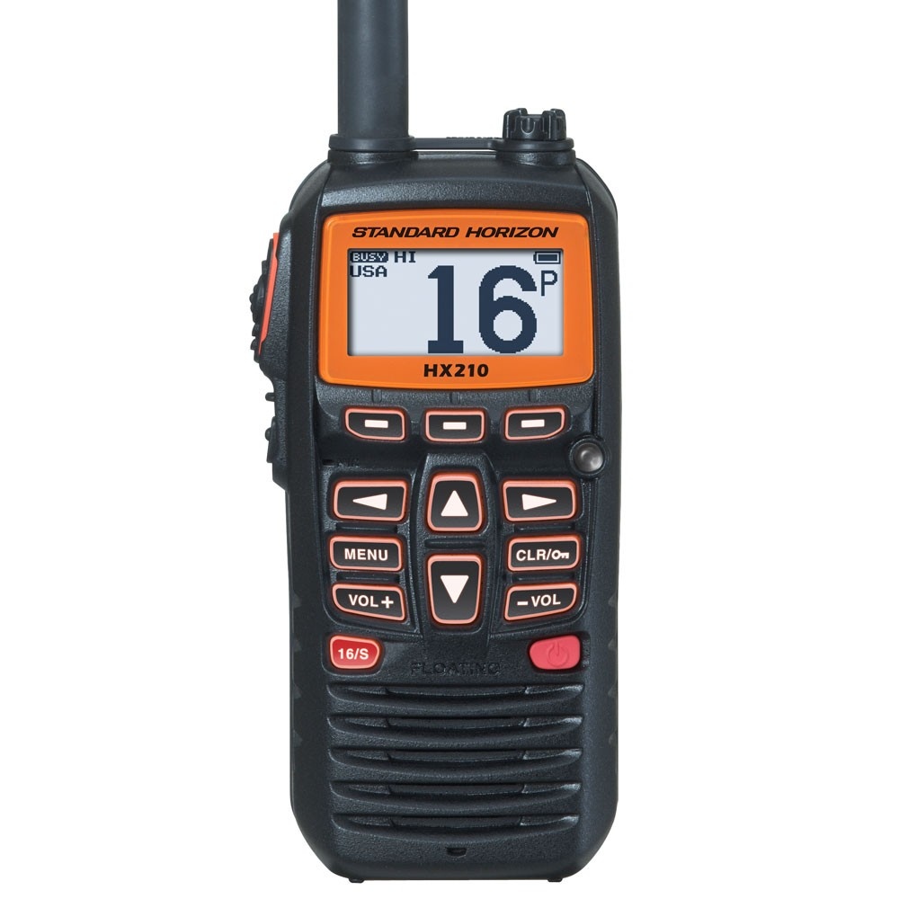 Standard Horizon HX210E, рация в ракурсе