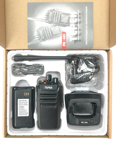 Рация ТЕРЕК РК-401 М VHF, комплект поставки
