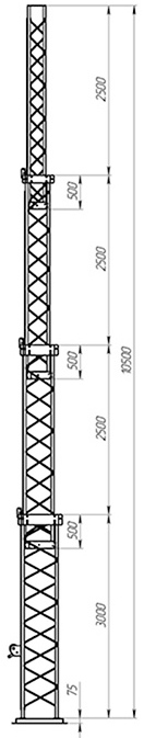 CT-S3-4Х-3000, мачта в собранном виде