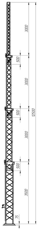 CT-S3-4-3500, мачта в собранном виде
