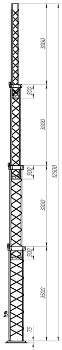 CT-S3-4Х-3500, мачта в собранном виде