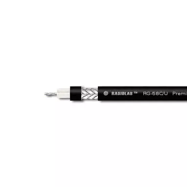ВЧ кабель RG типа Radiolab RG-58 C/U PVC,черный, бухта 100м